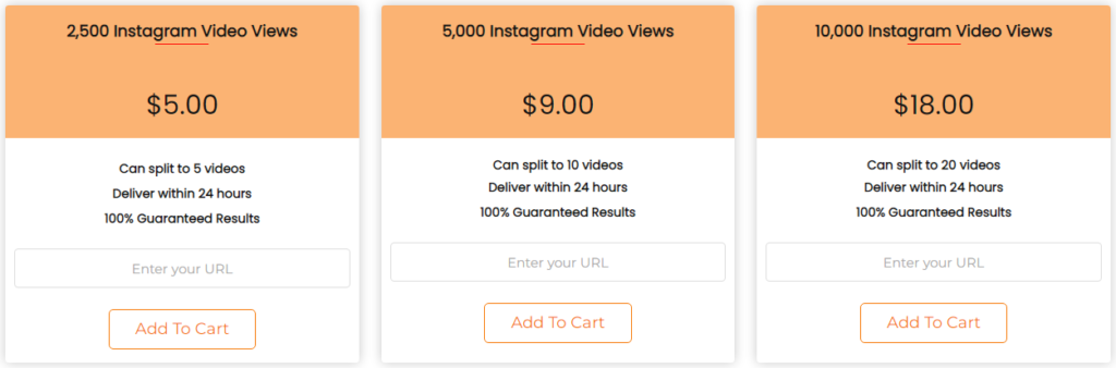 Instagram Views packages on BuyViewsLikes