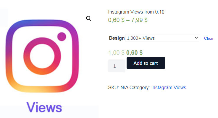 Instagram Views packages on Gramzon