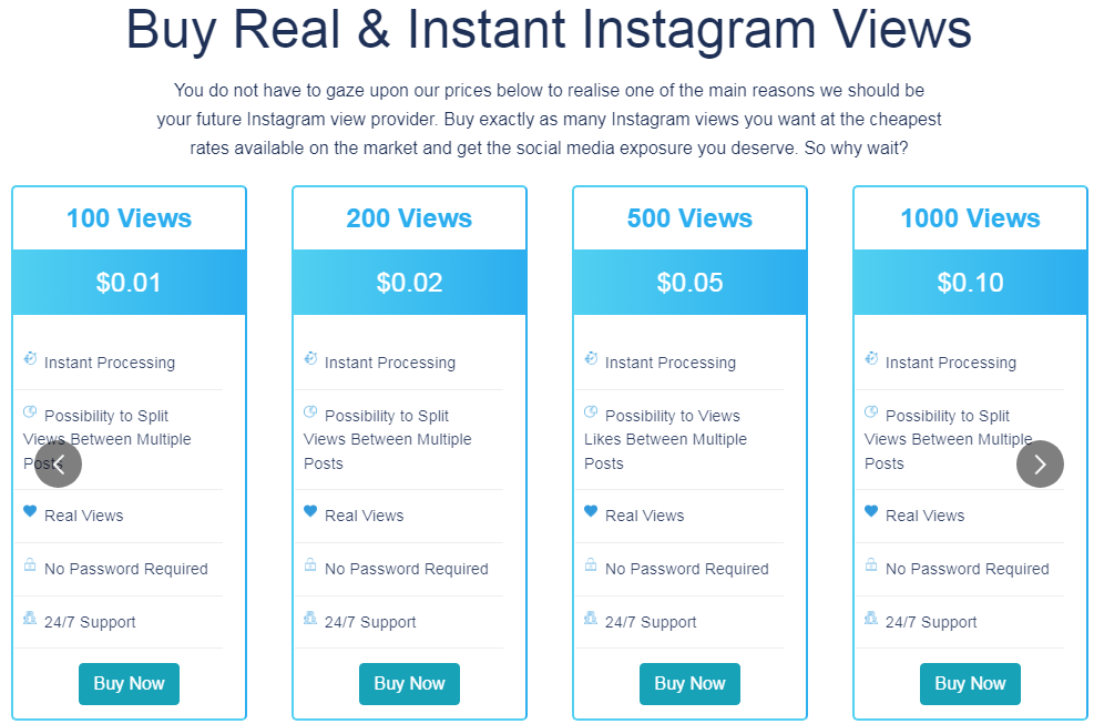 Instagram Views packages on SMM-World