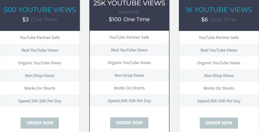 Real Youtube Views packages on RealSocialZ
