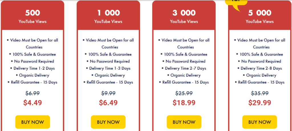 Real Youtube Views packages on SocialBoss